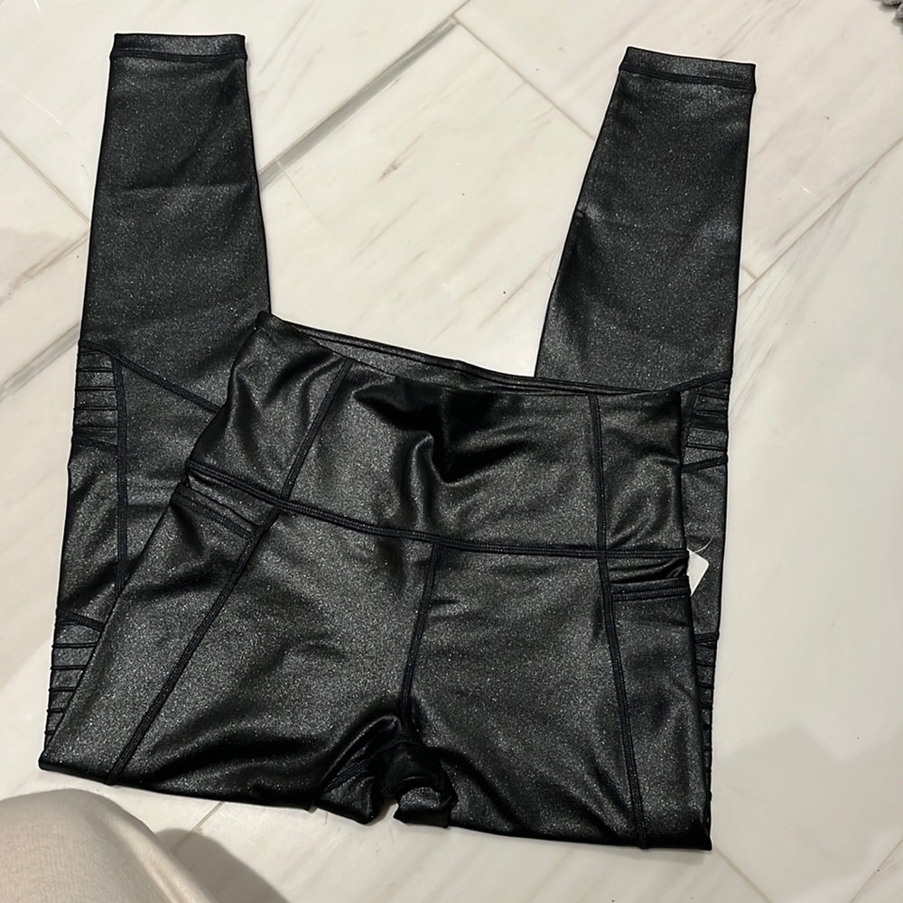 Athleta NWT shimmer moto legging